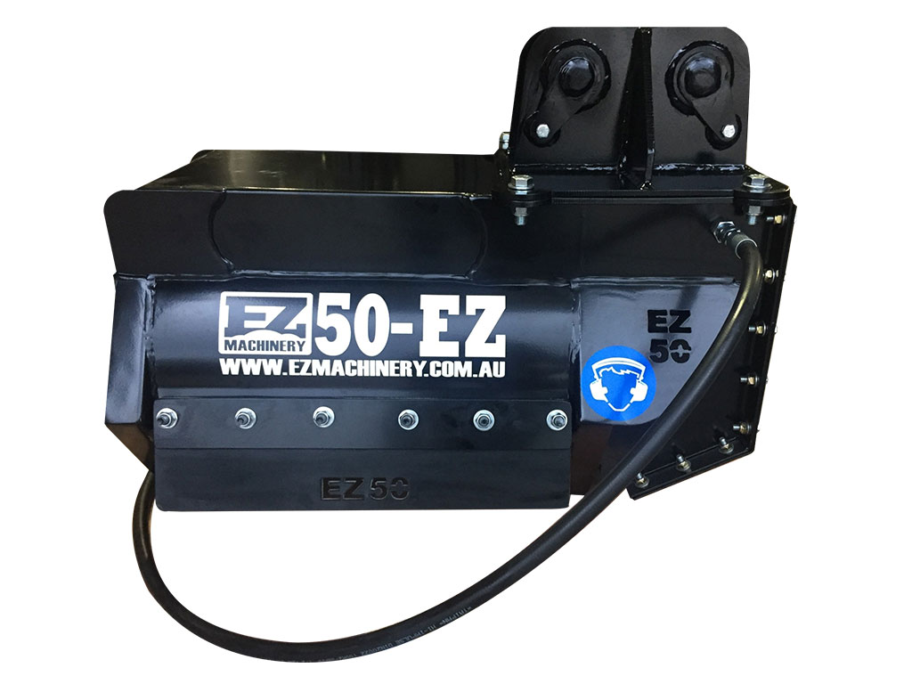 Black EZ-50 Hydraulic Flail Mulcher on a white background