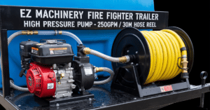 firefighting pump and hose